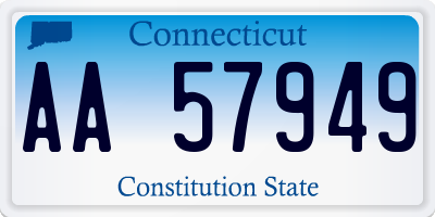CT license plate AA57949