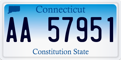 CT license plate AA57951