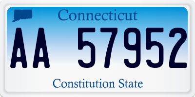 CT license plate AA57952