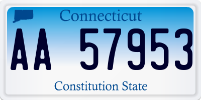 CT license plate AA57953