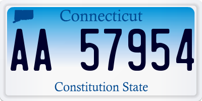 CT license plate AA57954