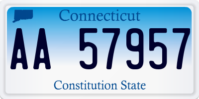 CT license plate AA57957