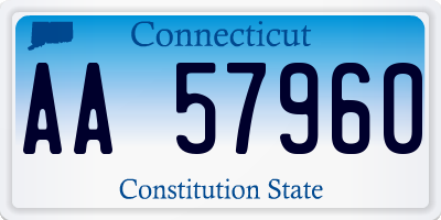 CT license plate AA57960