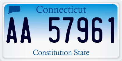 CT license plate AA57961
