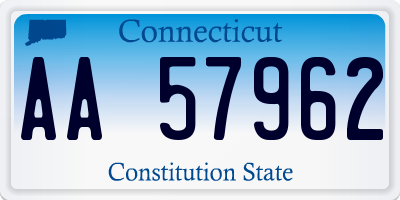 CT license plate AA57962
