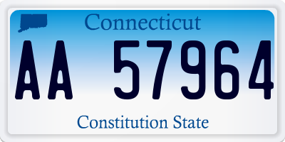 CT license plate AA57964