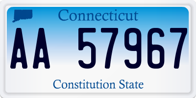 CT license plate AA57967