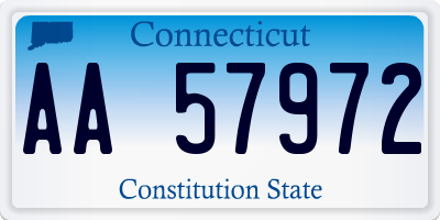 CT license plate AA57972