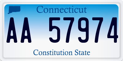 CT license plate AA57974