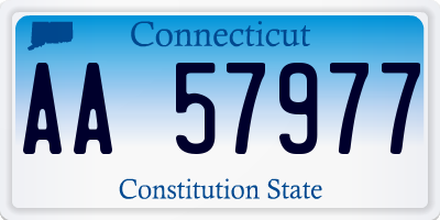 CT license plate AA57977