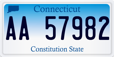 CT license plate AA57982