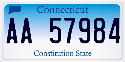 CT license plate AA57984