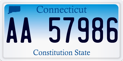 CT license plate AA57986