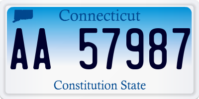 CT license plate AA57987