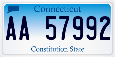 CT license plate AA57992