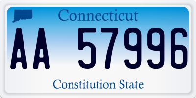 CT license plate AA57996