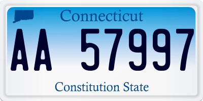 CT license plate AA57997