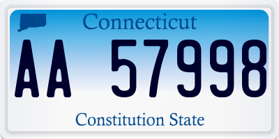 CT license plate AA57998