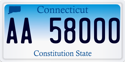 CT license plate AA58000