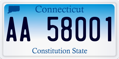 CT license plate AA58001