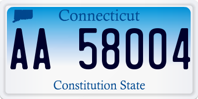 CT license plate AA58004