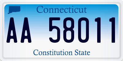 CT license plate AA58011