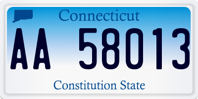 CT license plate AA58013
