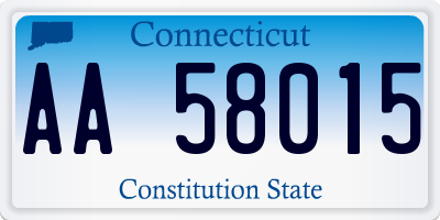 CT license plate AA58015