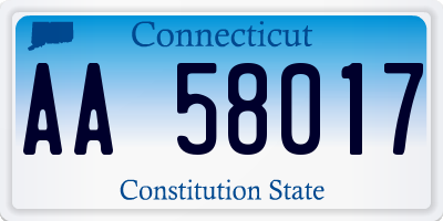 CT license plate AA58017