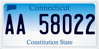 CT license plate AA58022