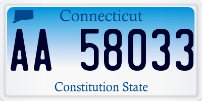 CT license plate AA58033