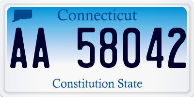 CT license plate AA58042