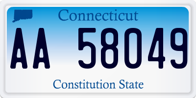 CT license plate AA58049