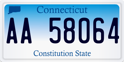 CT license plate AA58064