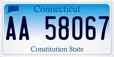 CT license plate AA58067