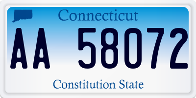 CT license plate AA58072