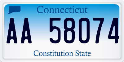 CT license plate AA58074