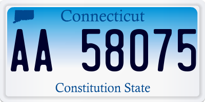 CT license plate AA58075