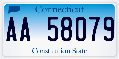 CT license plate AA58079