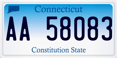 CT license plate AA58083