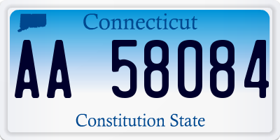 CT license plate AA58084