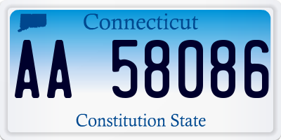 CT license plate AA58086