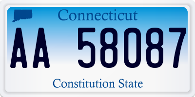 CT license plate AA58087