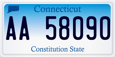 CT license plate AA58090