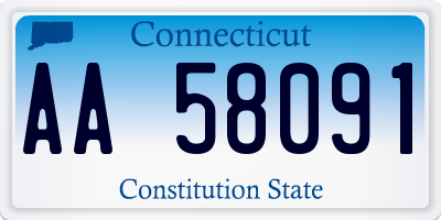 CT license plate AA58091