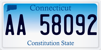 CT license plate AA58092