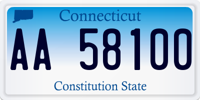 CT license plate AA58100