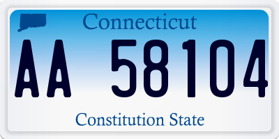 CT license plate AA58104