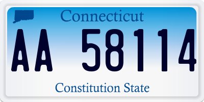 CT license plate AA58114