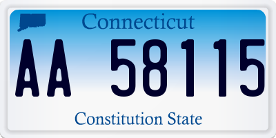 CT license plate AA58115